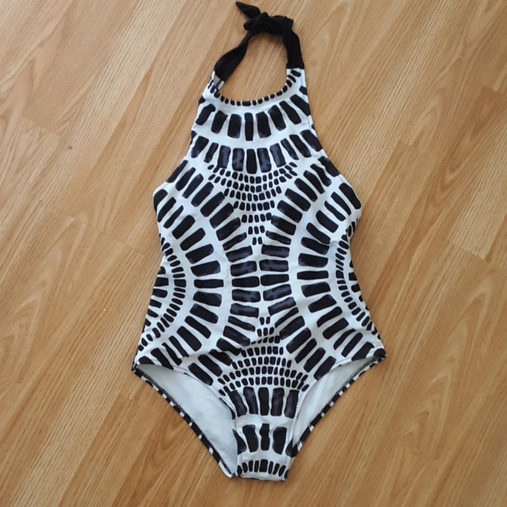 Black and white stone patterned swimsuit